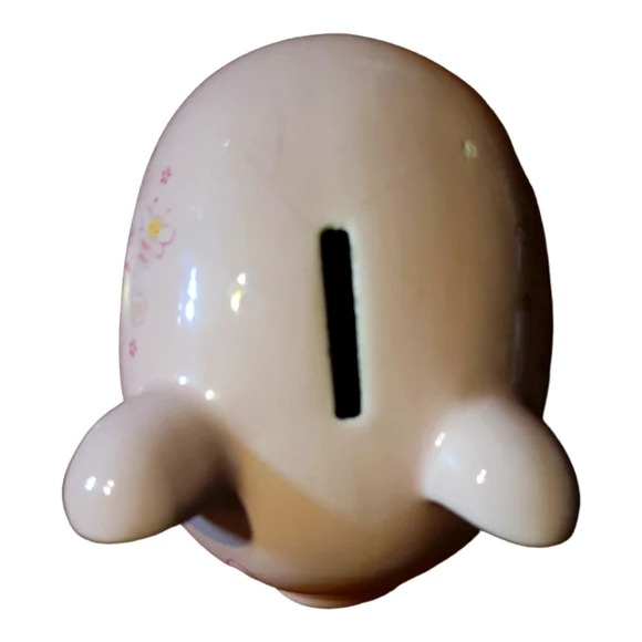 My First Piggy Coin Bank Girl Ceramic Pink  Baby Shower Child’s Nursery Pig - Picture 5 of 9